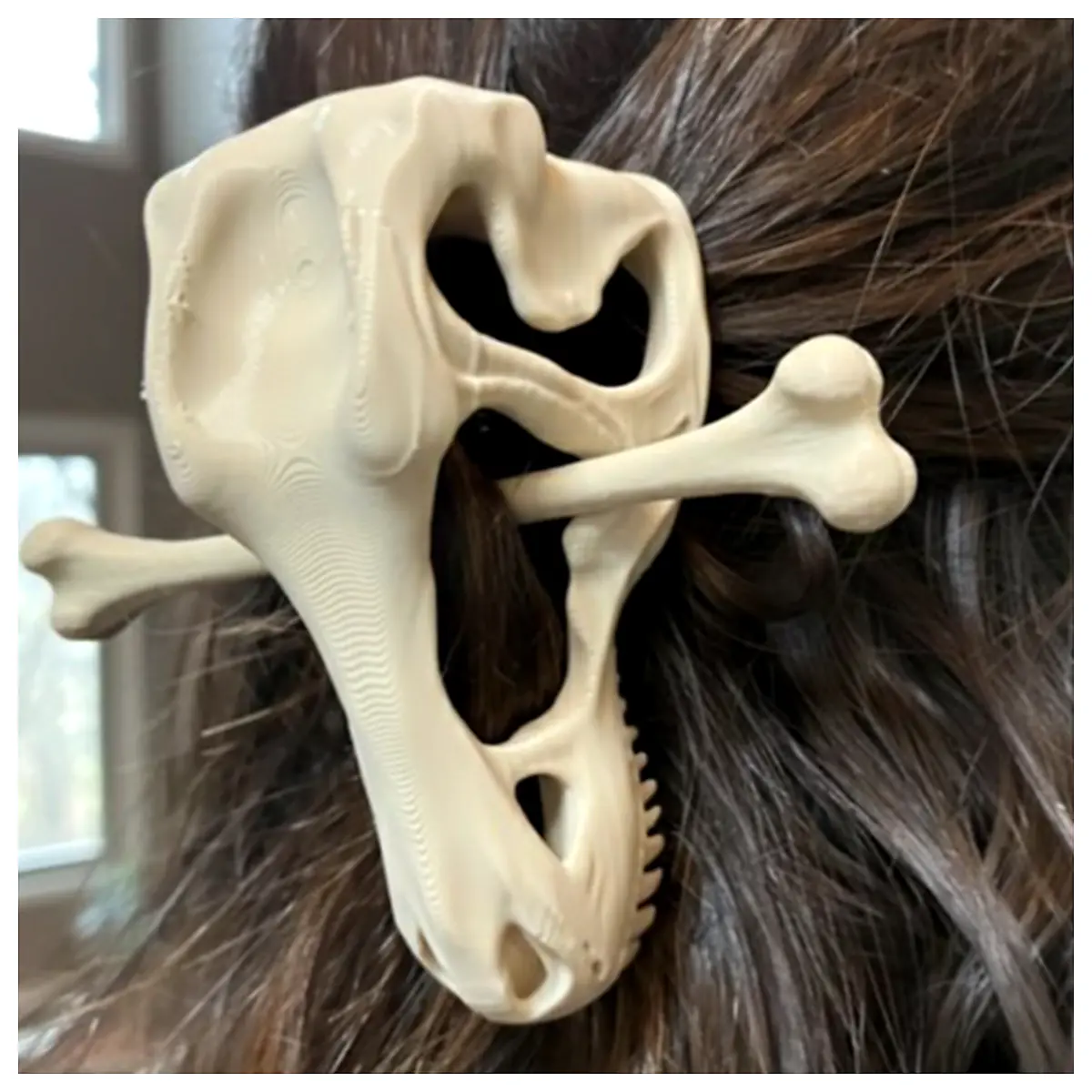 Triceratops Skull Hair Clip Dinosaur Roleplay Accessory Bone Hairpin Skull Fork Decoration Cosplay Prop