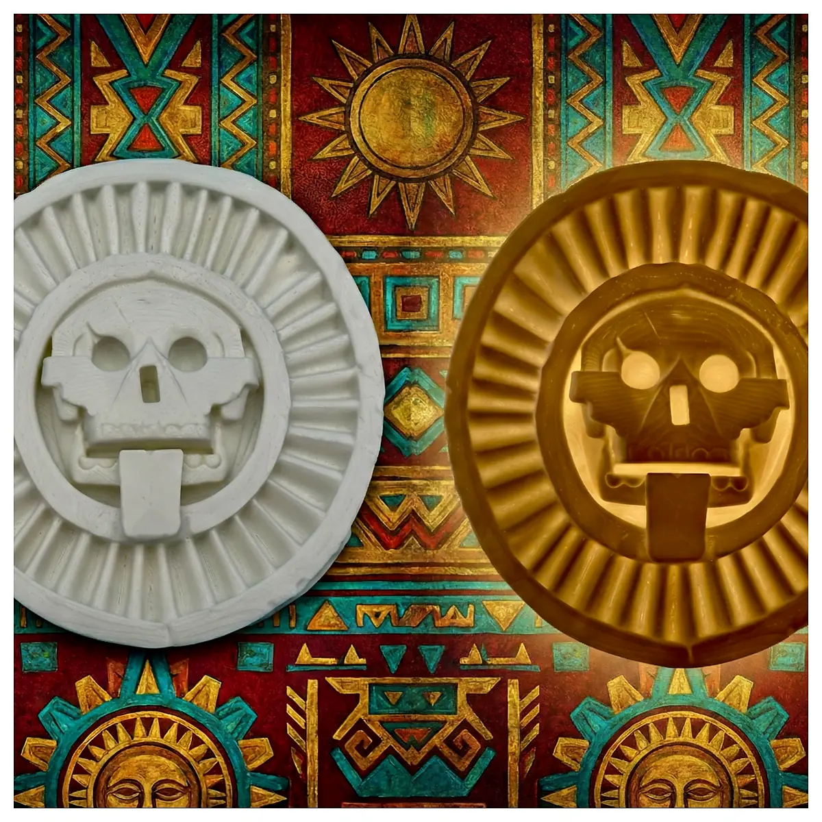 Aztec Death Disk Mitzlantekutli Mayan Ancient Ritual Artifact Mexican Culture Decoration Archaeological Model Collectible