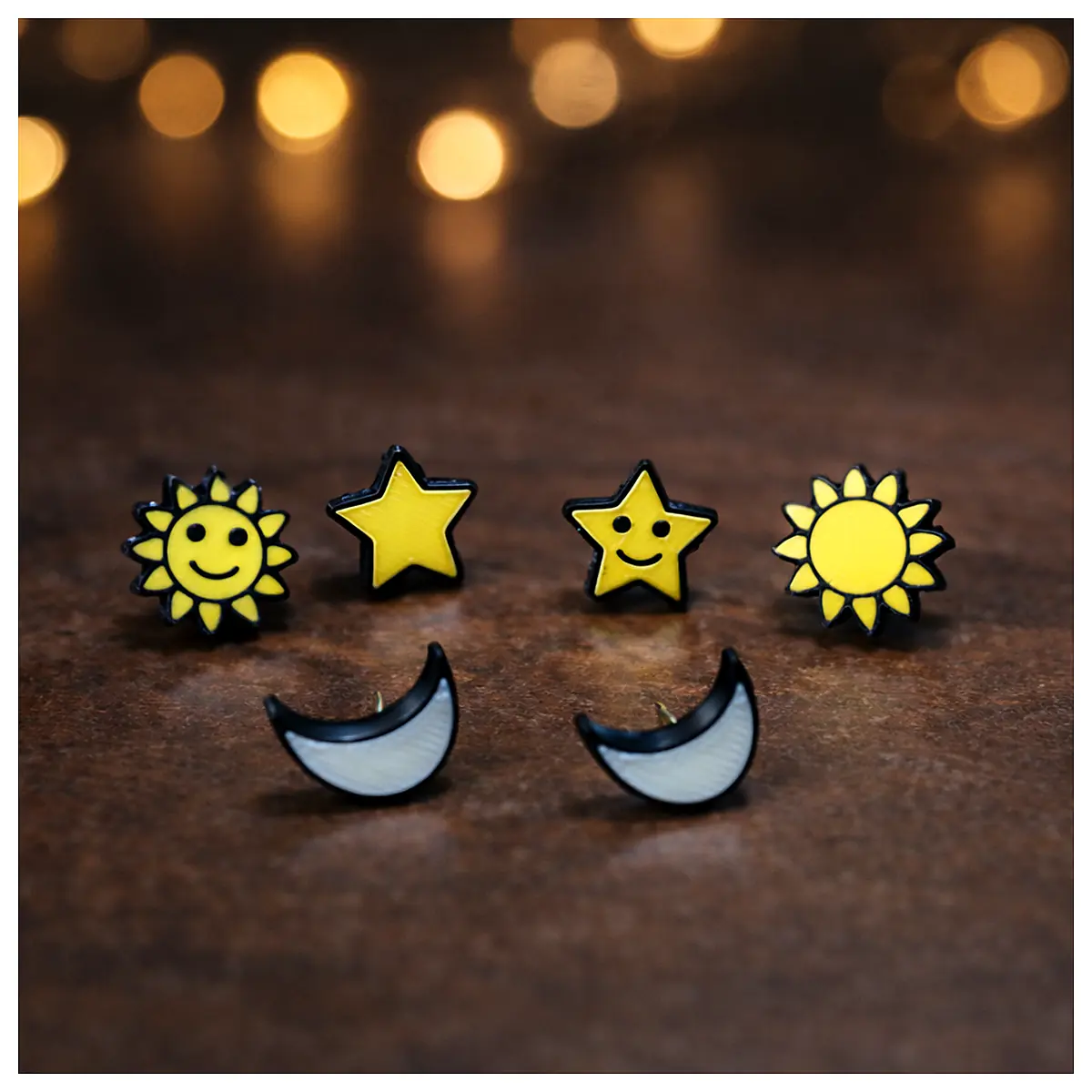 Sun Moon Star Pins Earrings Women Star Earring Romantic Cute Girl Gift Festival Accessories Pin Earrings