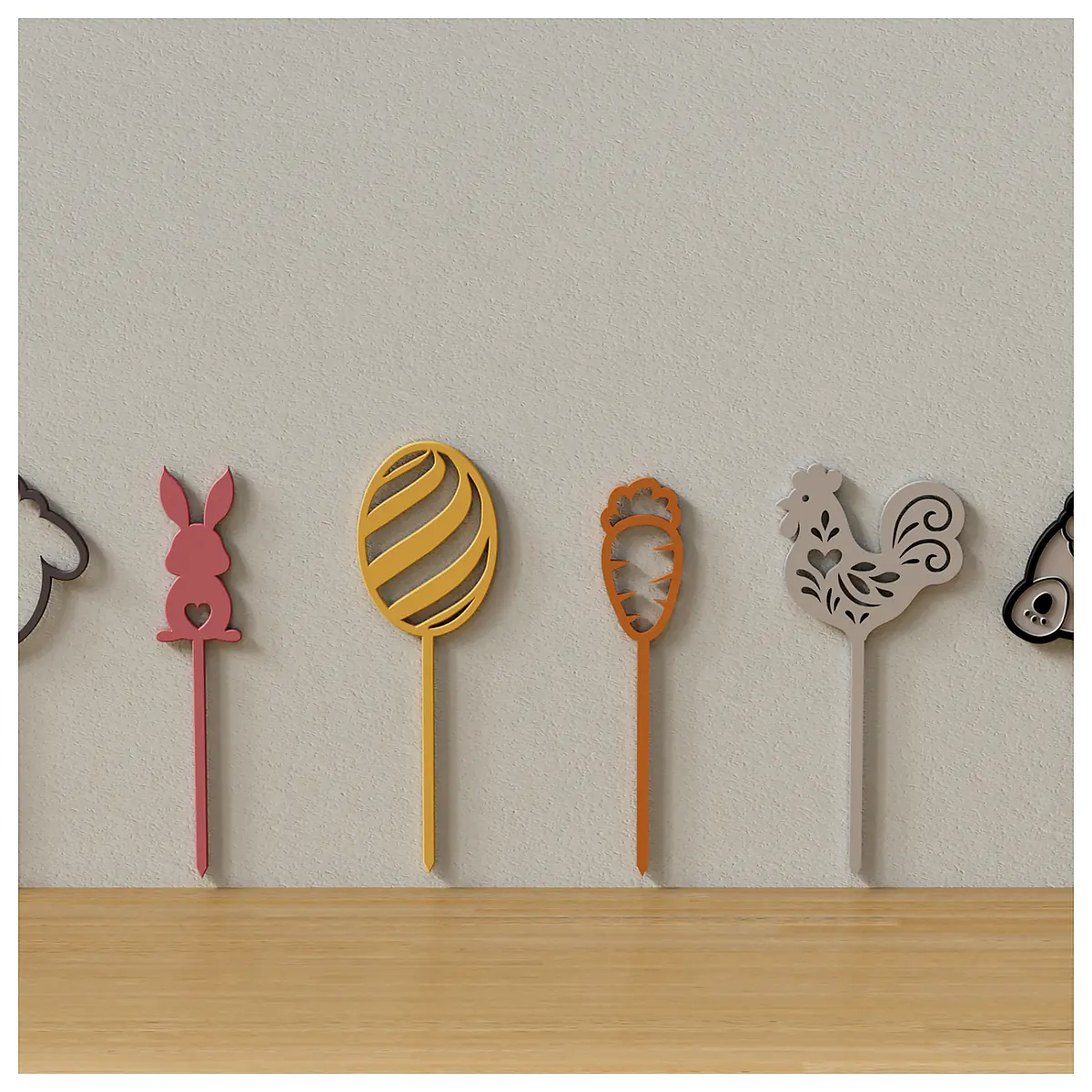 Easter Lucky Charm Sticks 6 Designs Christmas Decoration Toothpick Ornament Festive Gift Christmas Mini Decoration Easter Toy