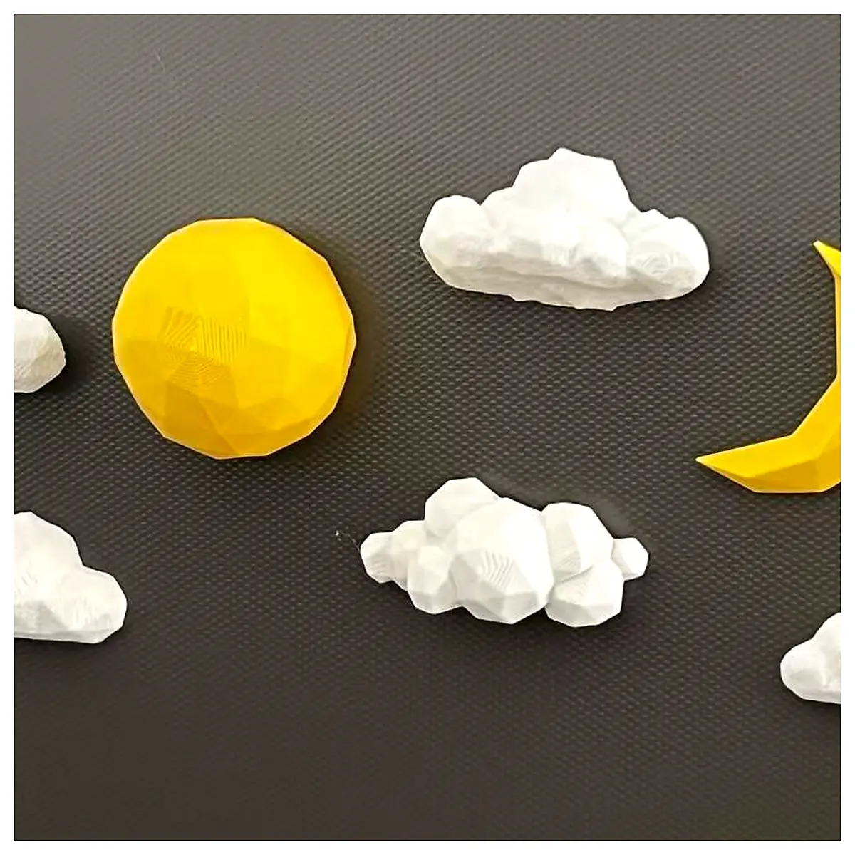 Low Poly Moon Sun Refrigerator Magnets Decorative Stickers Cute Accessories Magnetic Stickers Fridge Decals