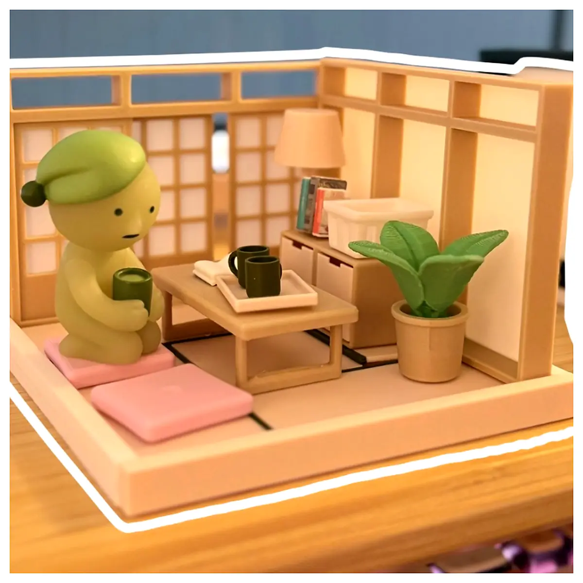 Mini Tea Room Model Miniature Tea House Display Decoration Tea Art Display Box Indoor Garden Ornament Desktop Landscape Toy Accessories