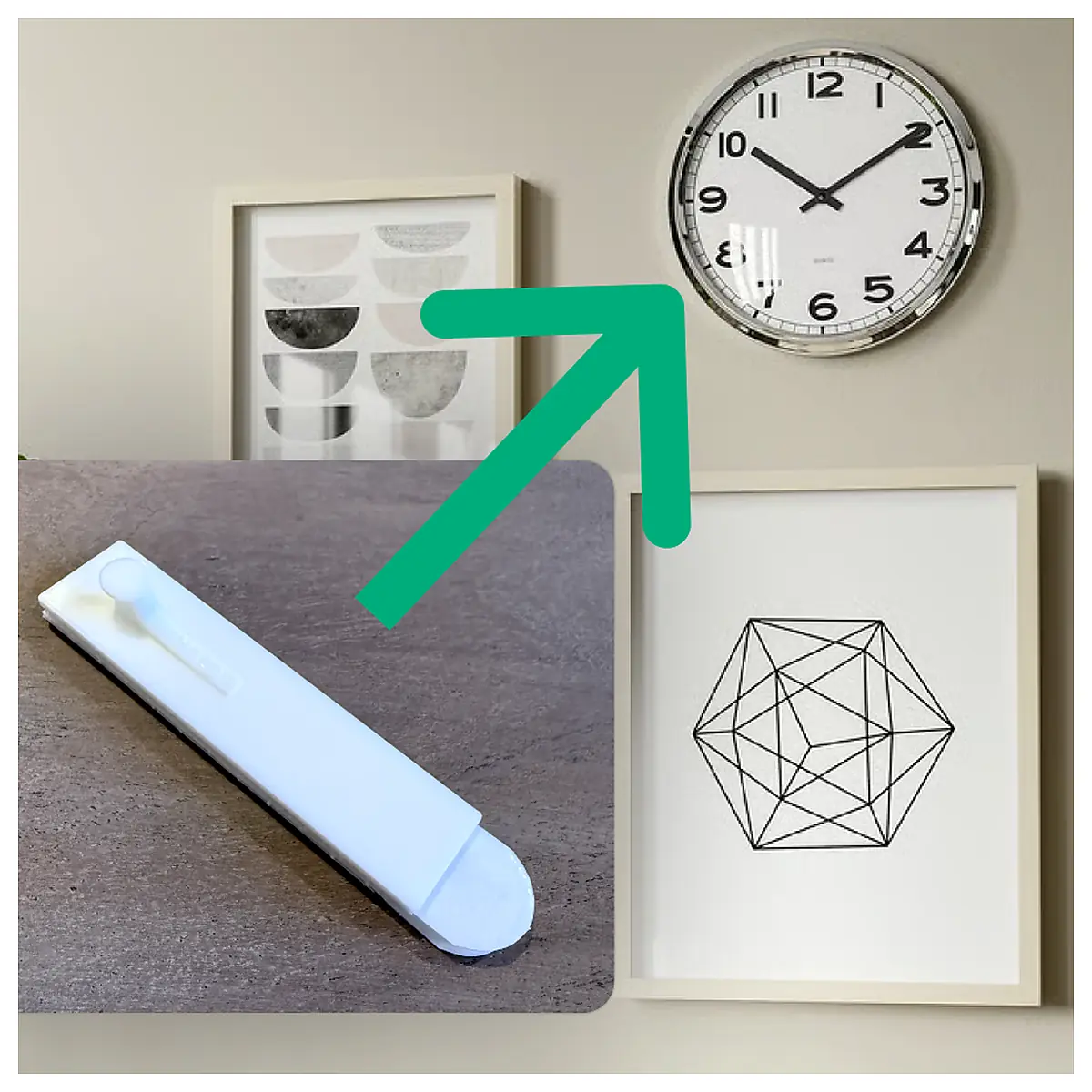 No Drill Wall Clock Hanging Command Strips Wall Mounting System Damage Installation for Clocks Decor