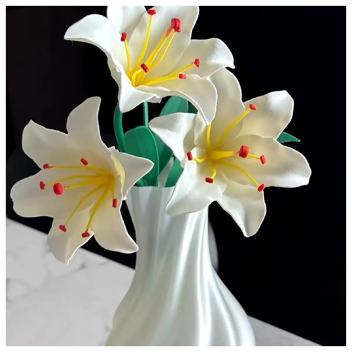 Lily Vase Silk Ceramic Flower Arrangement Decorative Gift Wedding Floral Container Multi Options
