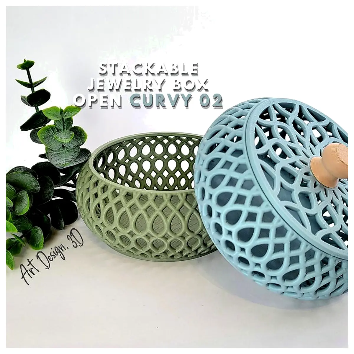 Jewelry Box Stackable Open Display Curve 02 Storage Box Organizer Decorative Box Gift Box for Jewelry Storage