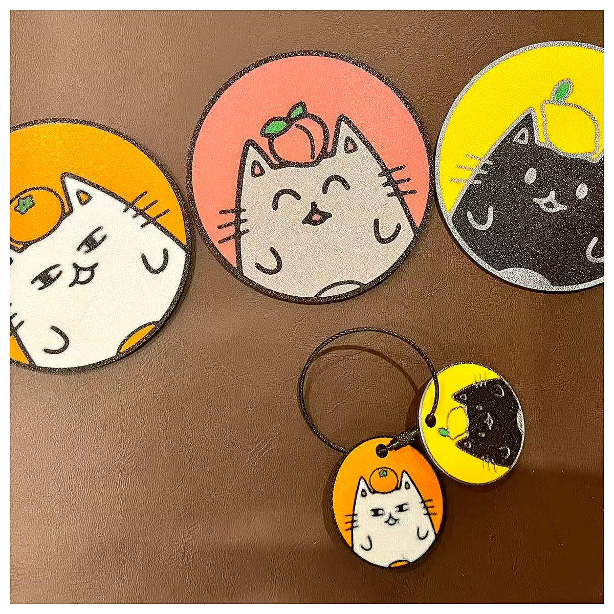 Fruit Cat Coasters Keychains Seventeen Wen Junhui Fifi Cat OCL Switch Lock Accessories Desktop Decoration Creative Ornament