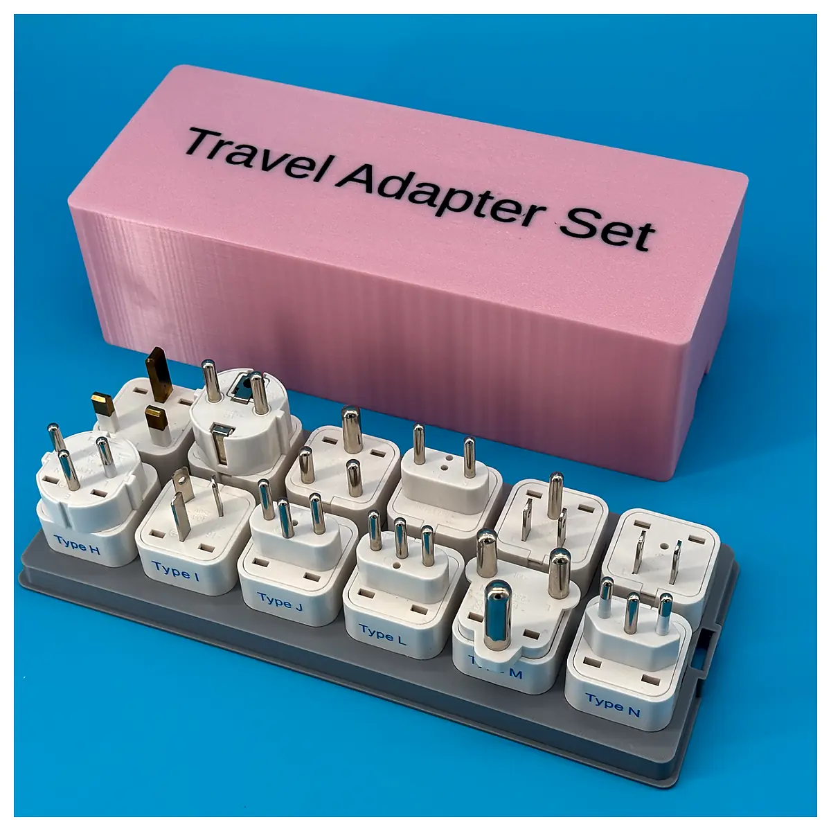 Travel Organizer Box Adapter Storage Case 12 Outlet Plug Holder Multi Port Charging Accessory for Phones Tablets