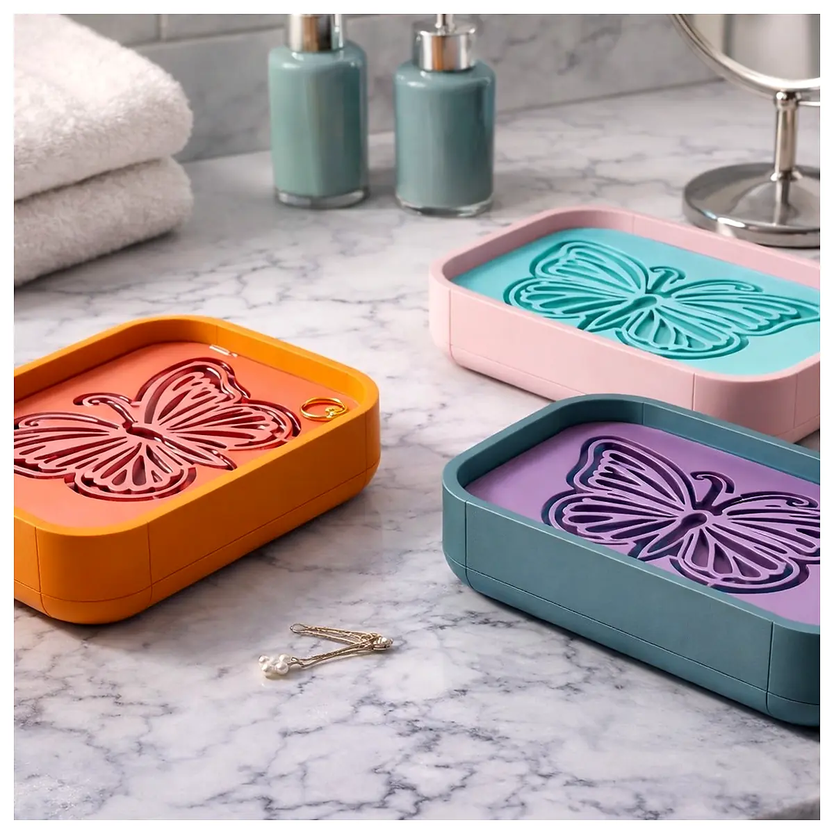 Soap Dish Bathroom Soap Holder Shelf Soap Rack Kitchen Washstand Organizer Wall Mounted Soap Box Liquid Soap Solid Soap Bathroom Accessories