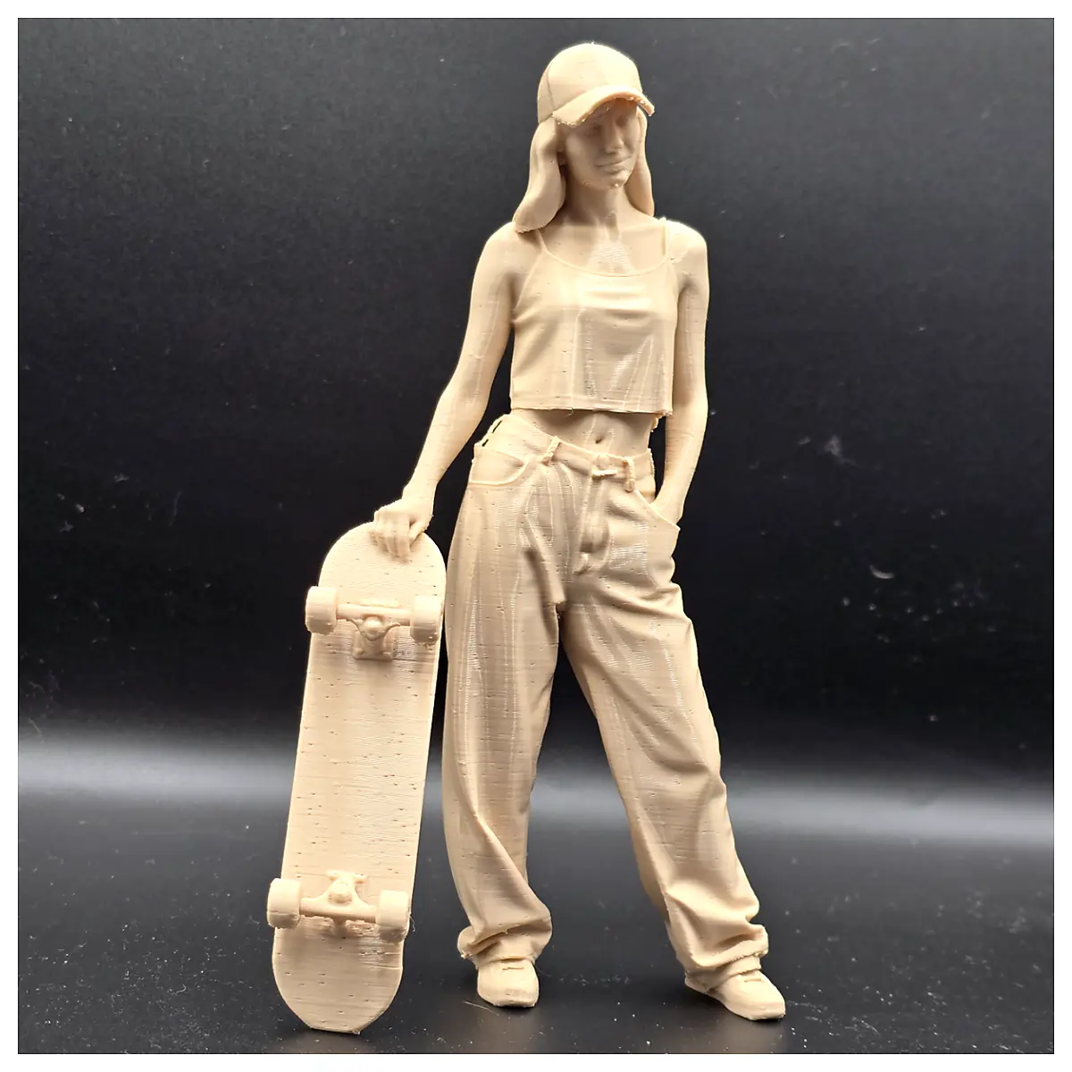 Skateboard Girl Model 110cm Toy Girl Model Collectible Figure Female Display Piece Teen Girl Figure 1 6 Scale