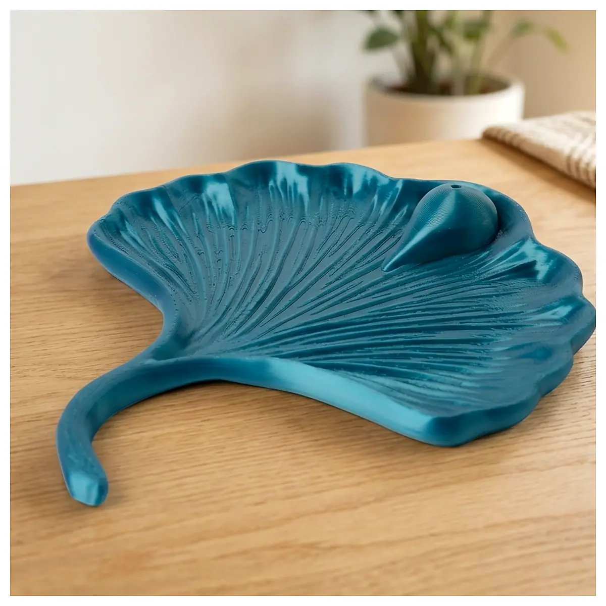 Ginkgo Leaf Incense Burner Indoor Plant Decor Scent Diffuser Zen Style Desktop Incense Holder Air Purifier Decorative Ornament