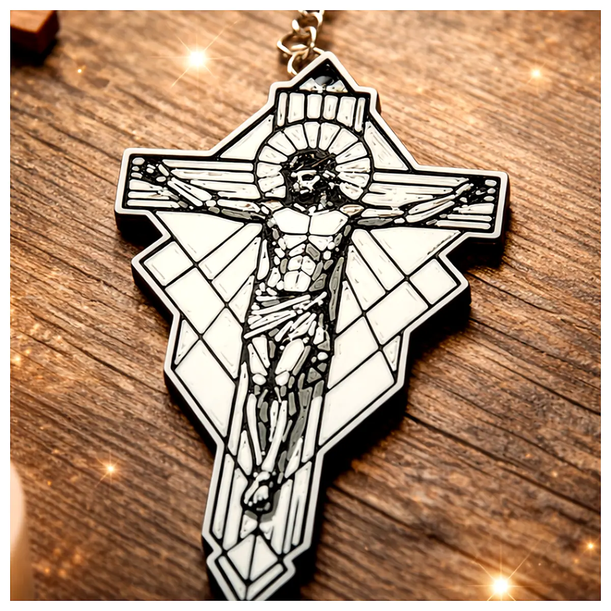 Cross Pendant Religious Faith Jesus Bible Keychain Charm Religious Jewelry Decoration Keyring Accessory
