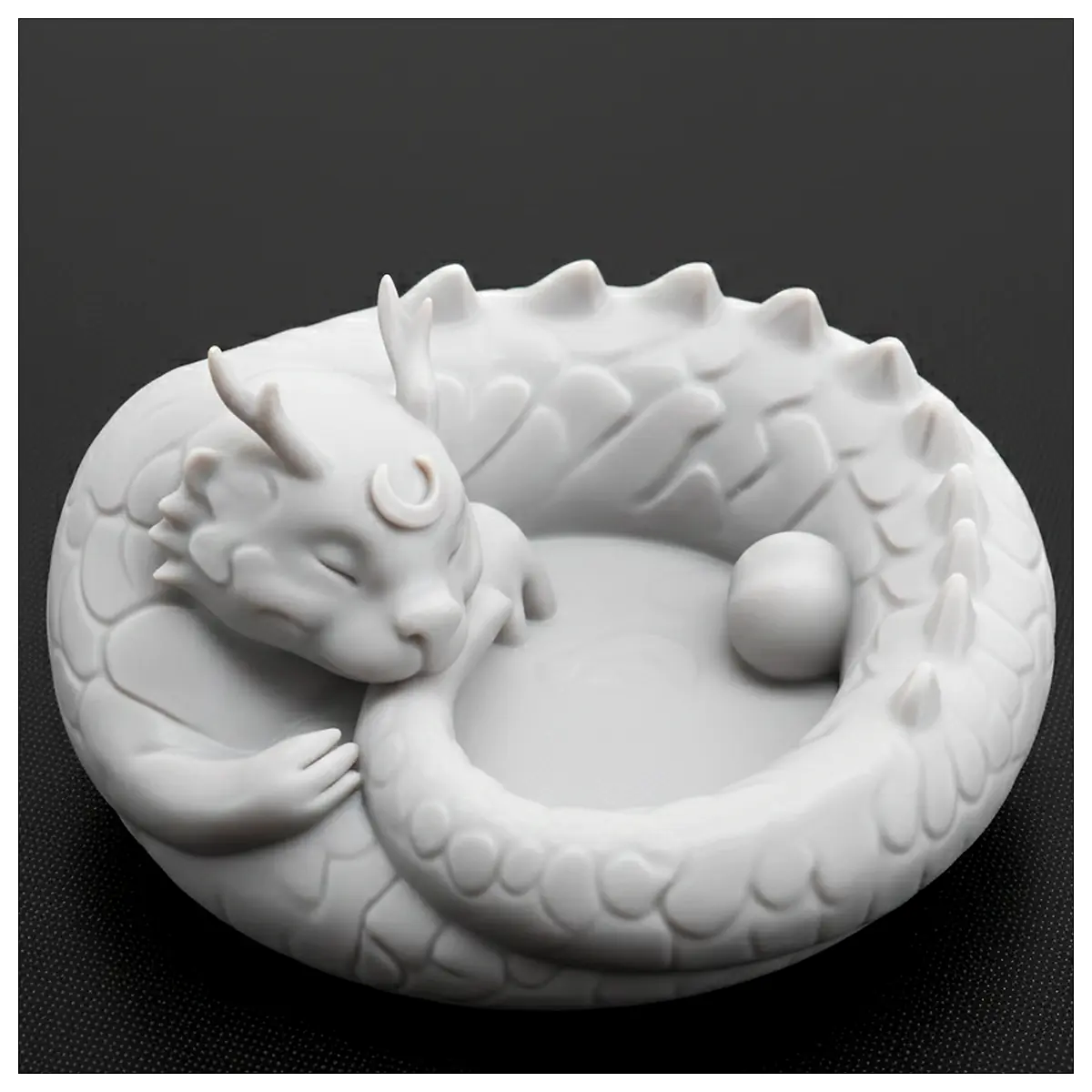 Sleeping Moon Dragon Decorative Bowl Dragon Motif Ceramic Bowl Dragonware Dinnerware Dragon Pattern Ornament Dragon Theme Gift Desktop Decoration