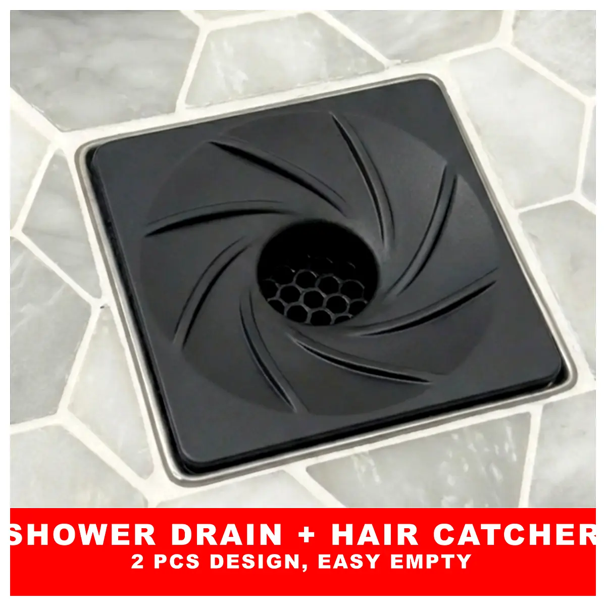 Square Shower Hair Strainer Drain Clogger Bathroom Accessories Leak Repair Filter