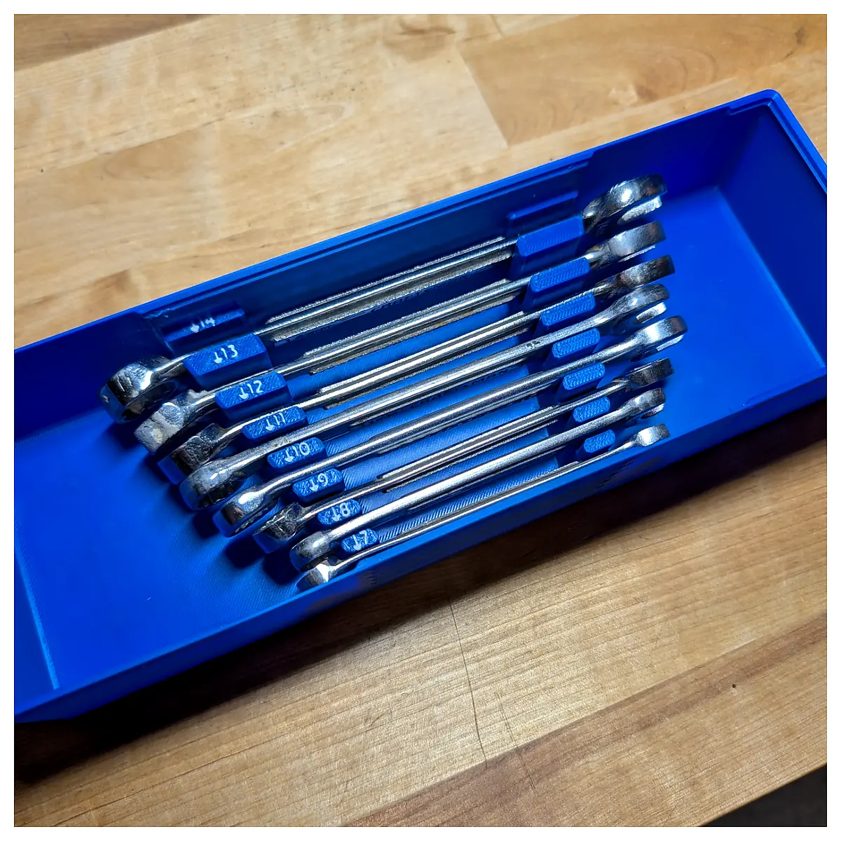 Gridfinity Metric Raised Panel Wrench Organizer 7 14mm Parts Storage Box Tool Repair Organizer Wrench Accessories Storage Case