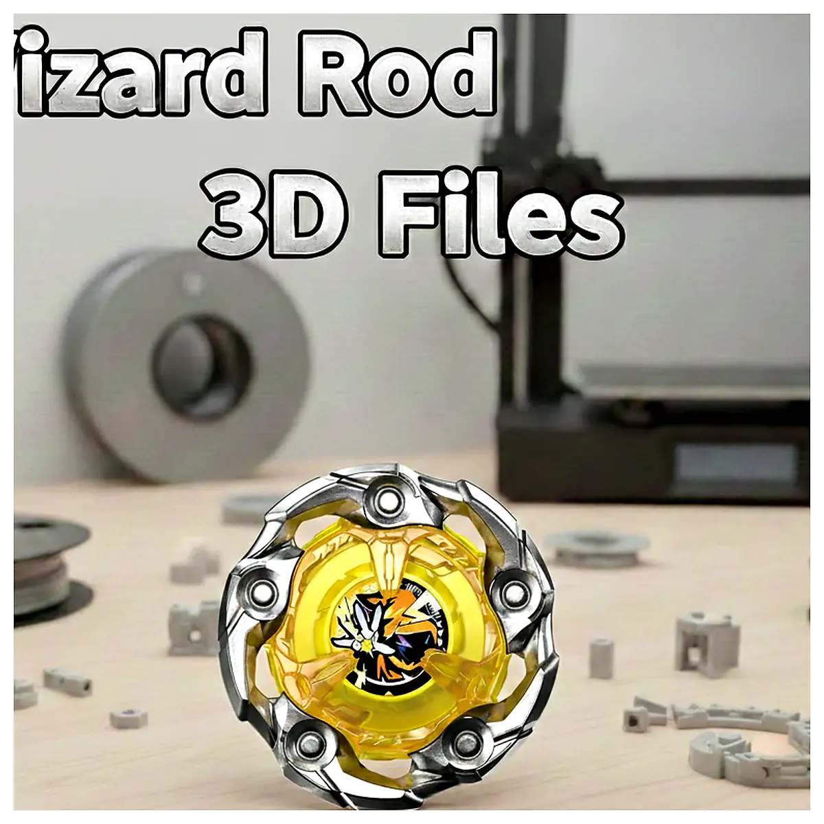 3D Printed Wizard Rod Model Beyblade X Parts Accessory Set Replacement Components Collection Toy Figure