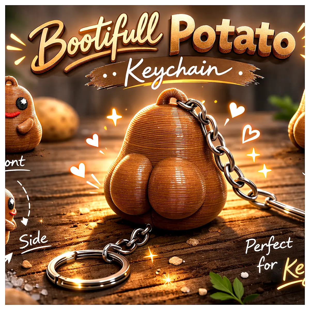 Cute Potato Keychain Fun Decoration Phone Charms Cartoon Snack Student Gift Gift Choice
