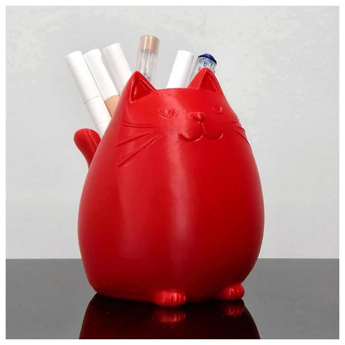 Lazy Cat Pen Holder Organizer Cute Desk Decor Student Stationery Accessories Cat Lover Gift Storage Box
