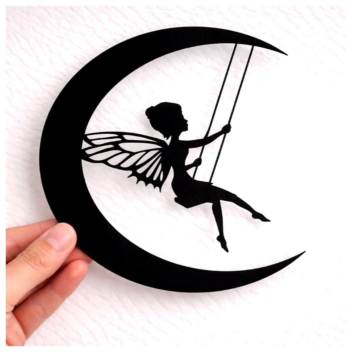 Wall Decal Moon Fairy Swing Decor Bedroom Kids Wall Art Cartoon Wallpaper Decorative Painting Wall Stickers