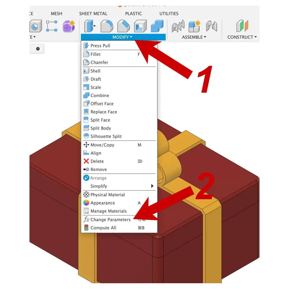 Parametric Gift Box 360 Fusion CAD Model Parts Assembly Design Blueprint Template