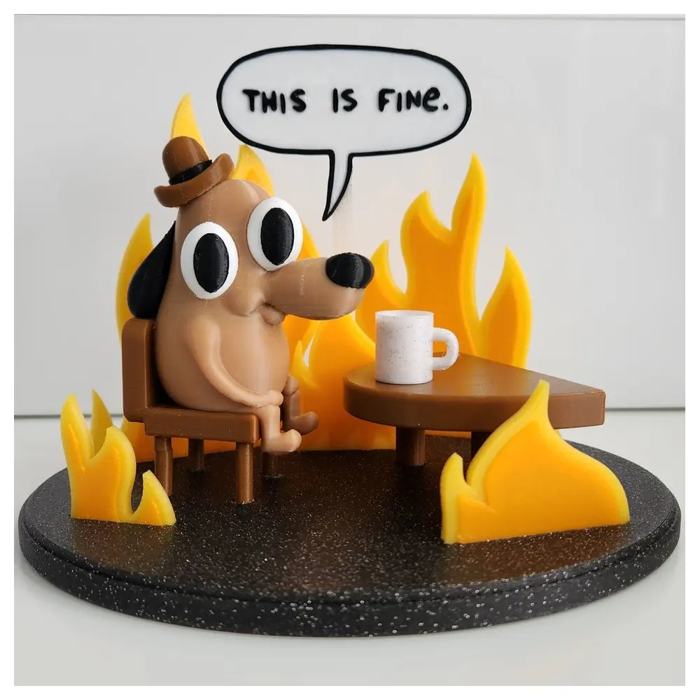 This Is Fine Dog Remix Universal Pet Toys Replacement Parts Repair Play Cute Pet Accessories