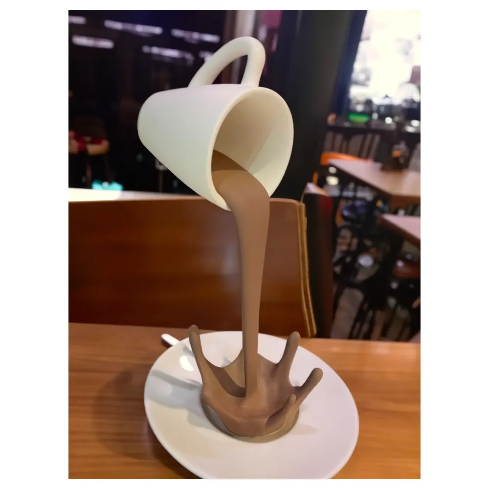 Floating Coffee Cup Sculpture Art Home Decor Creative Display Figurine Modern Design Coffee Cup Holder