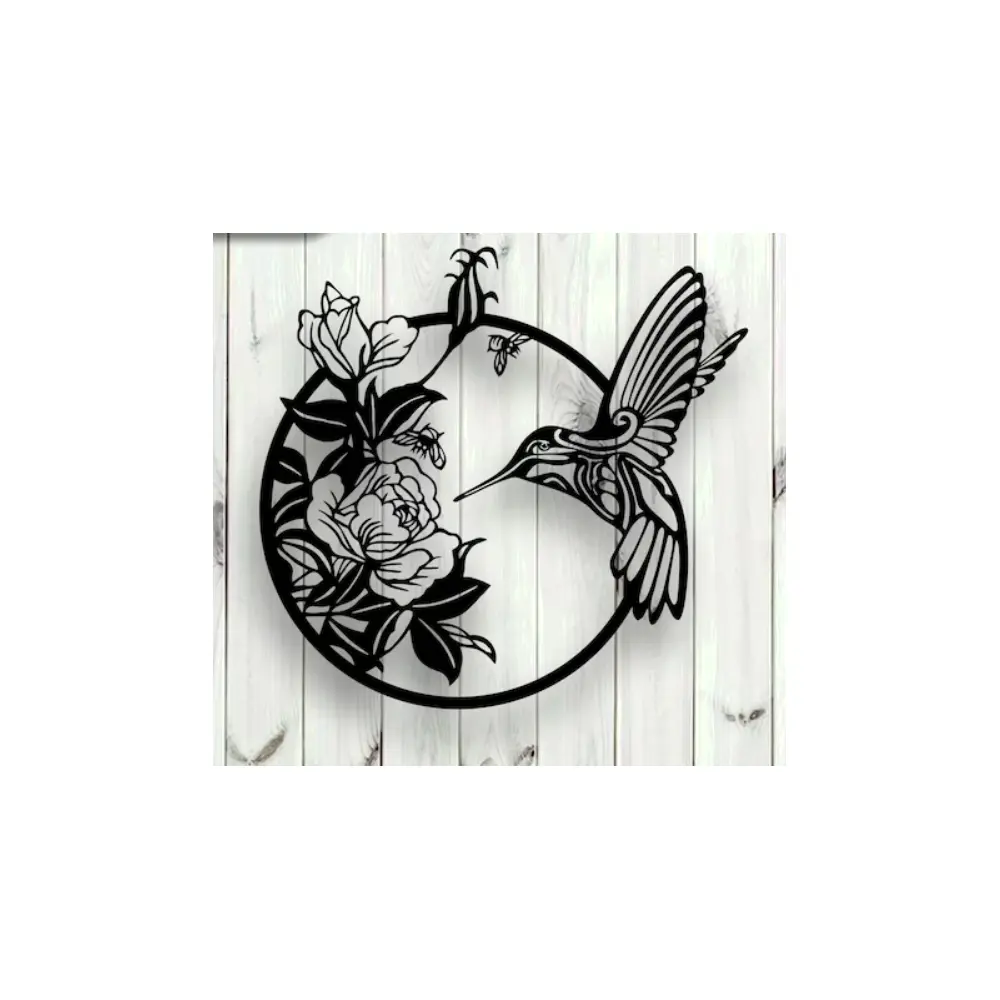 Wall Art Hummingbird Flower Painting Decor Hanging Canvas Wall Art Floral Painting Modern Home Decor