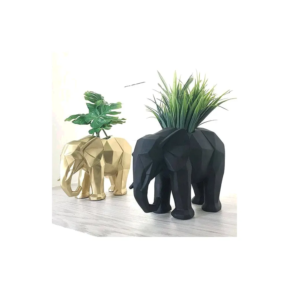 Polygon Elephant Pot Vase Ceramic Decorative Vase Home Decor Planter Repair Parts