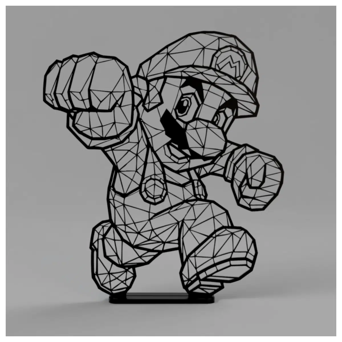 Low Poly Super Mario Stand Figure Model Collectible Anime Display Game Merchandise