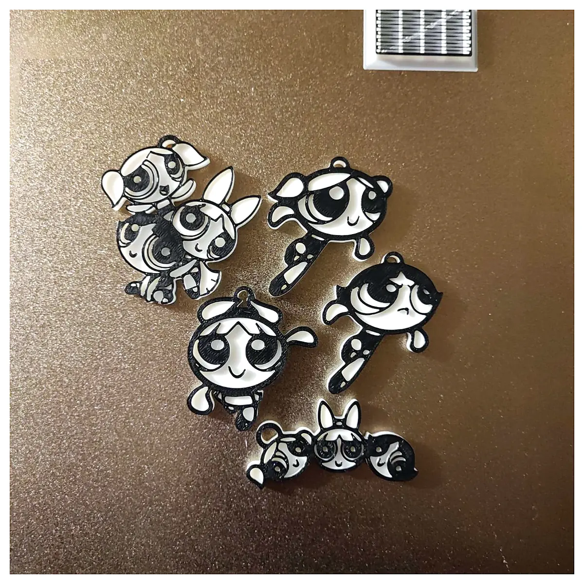 Powerpuff Girls Keychain Superhero Collectible Figurine Kids Gift Anime Toy Power Girls Charms