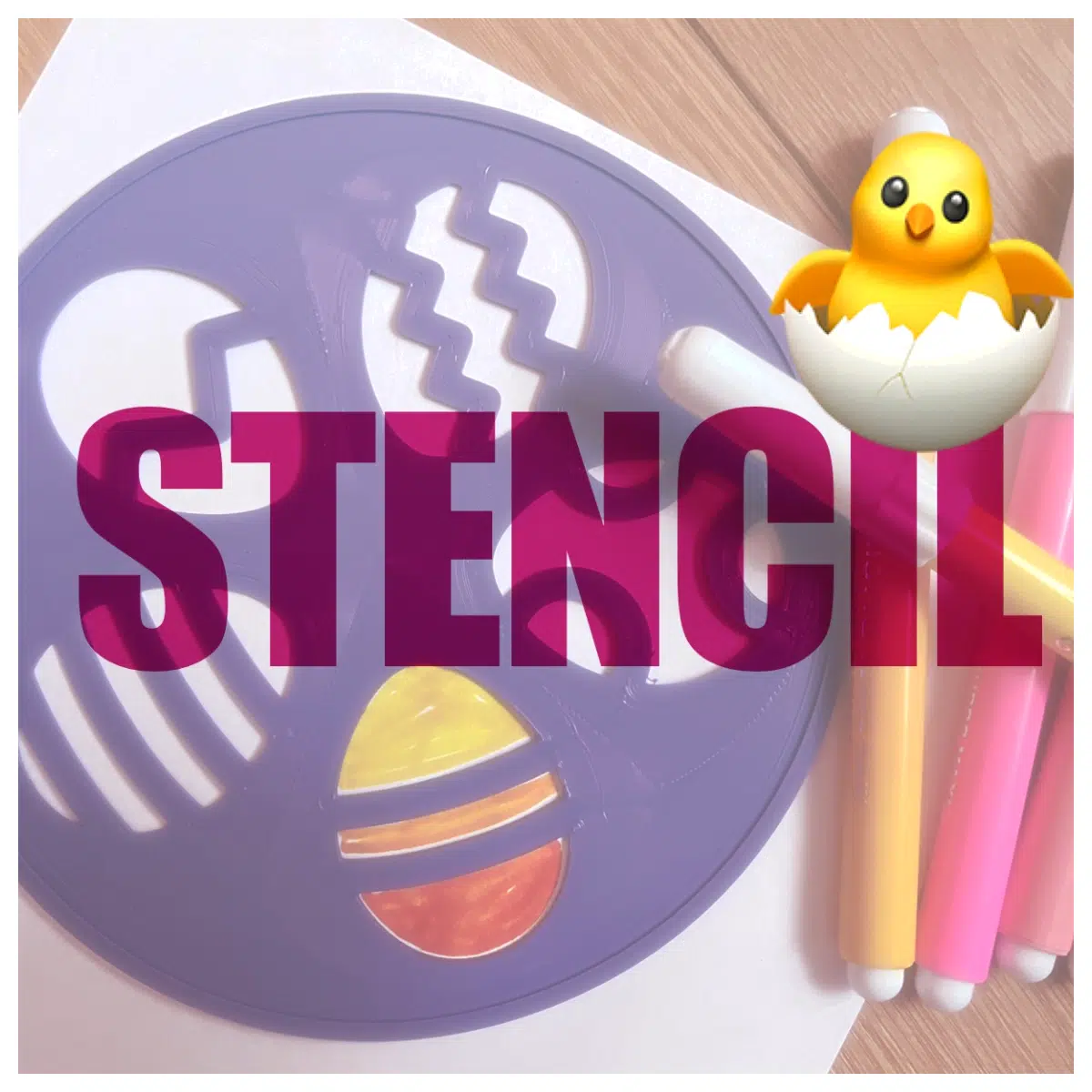 5 Easter Egg Stencils Kids Crafting Rabbit Designs Baking Decor Party Supplies Drawing Kit