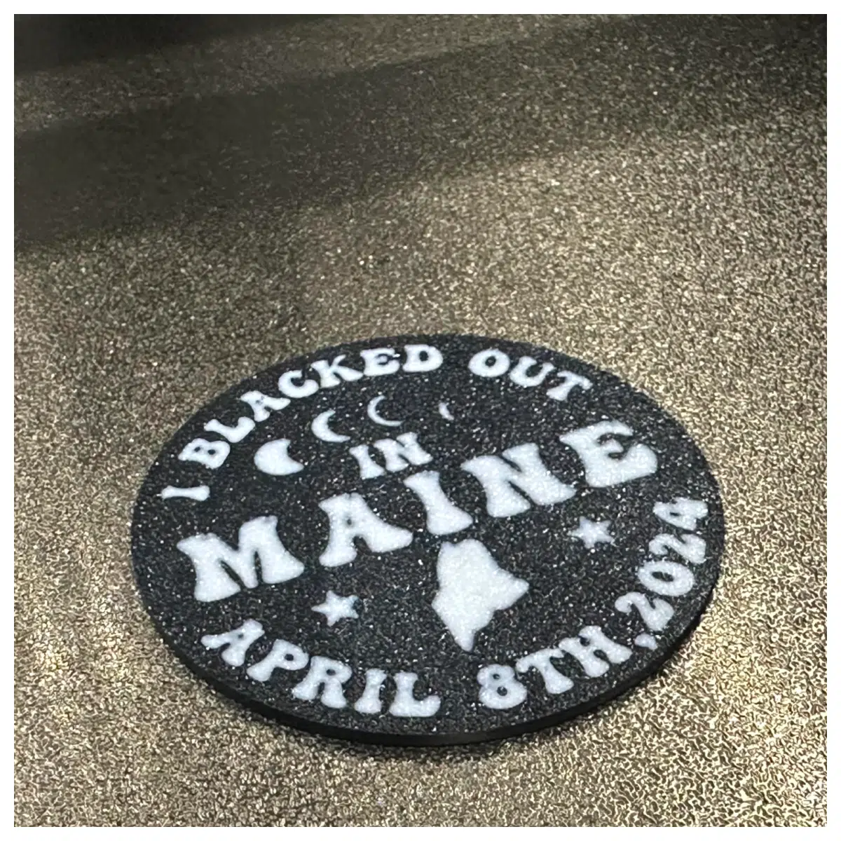 2024 Solar Eclipse Maine Coin Coaster Badge Solar Event Decoration Celestial Gift Space Memorabilia Eclipse Collectible