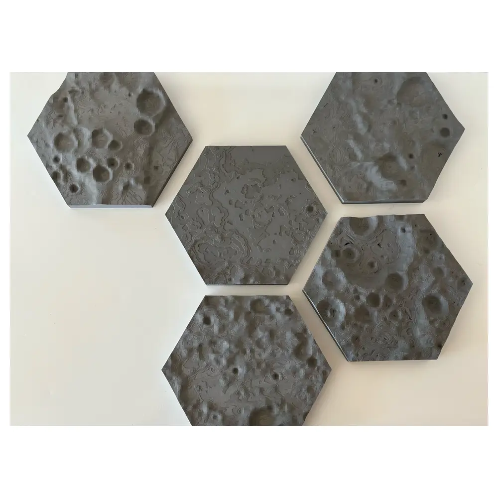 Moon Hexagon Wall Art Hanging Decor Starry Sky Geometric Art Indoor Wall Decor