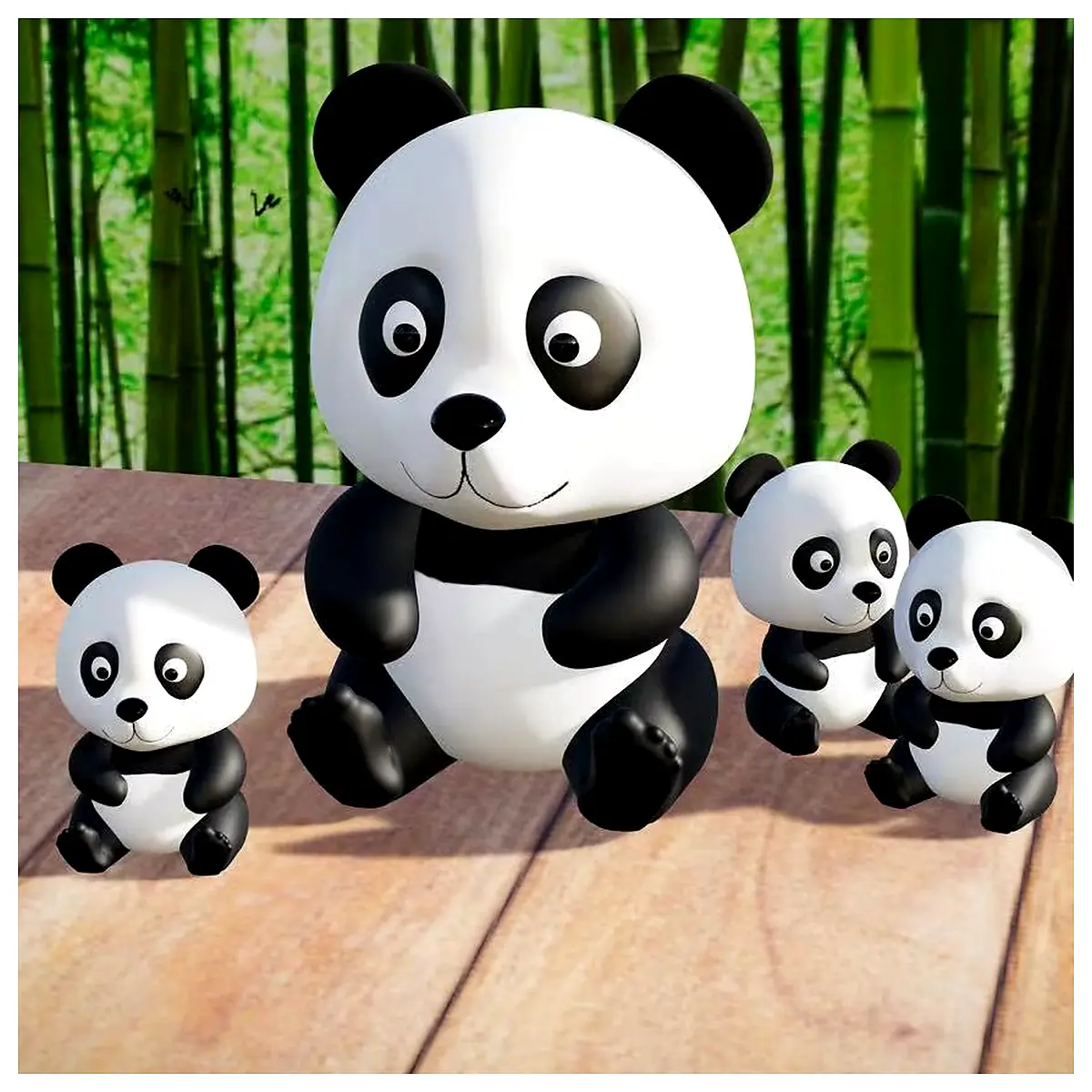 Panda Chibi Figure Cute Collectible Toy Model Hand Figure Anime Accessories Gift