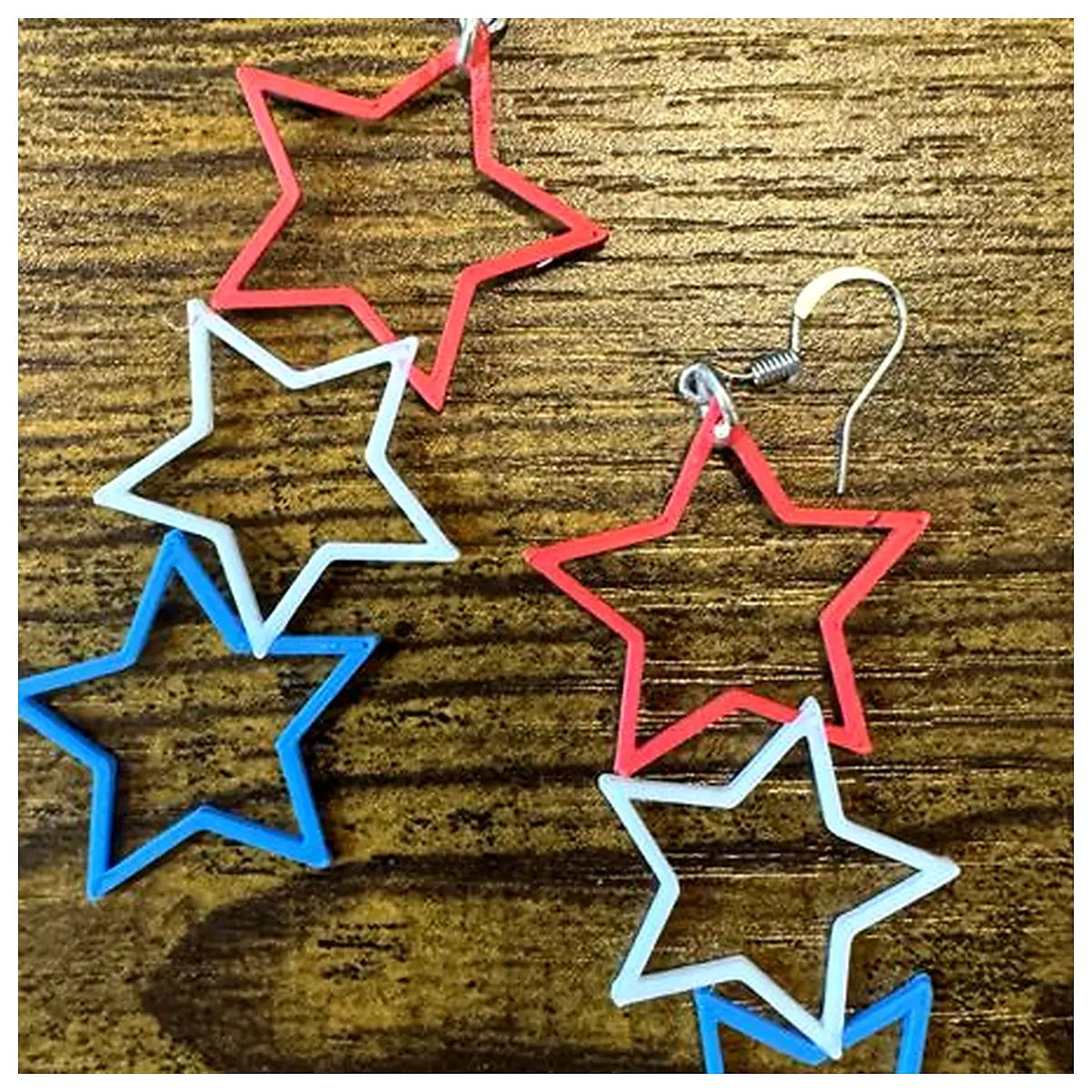 Star Earrings Sparkle Red White Blue Jewelry Festive Accessories Star Studs Shine Bright