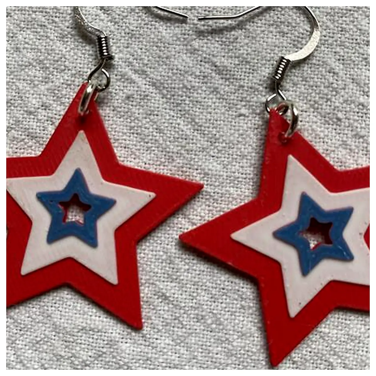 4th of July Star Earrings Patriotic Jewelry Festive Decorations Red White Blue Gift Accessories Wholesale Import