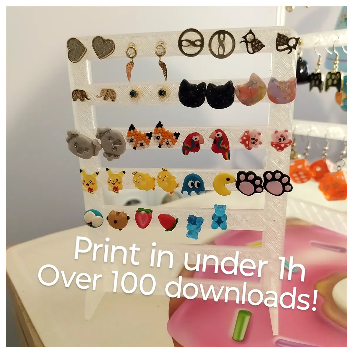 Earring Stand Jewelry Display Holder Organizer Multi Functional Support Storage Protection Accessories Rack Display Stand