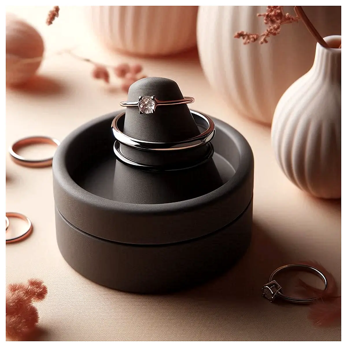 Ring Display Stand Universal Ring Holder Jewelry Organizer Ring Storage Case Protection Display Showcase
