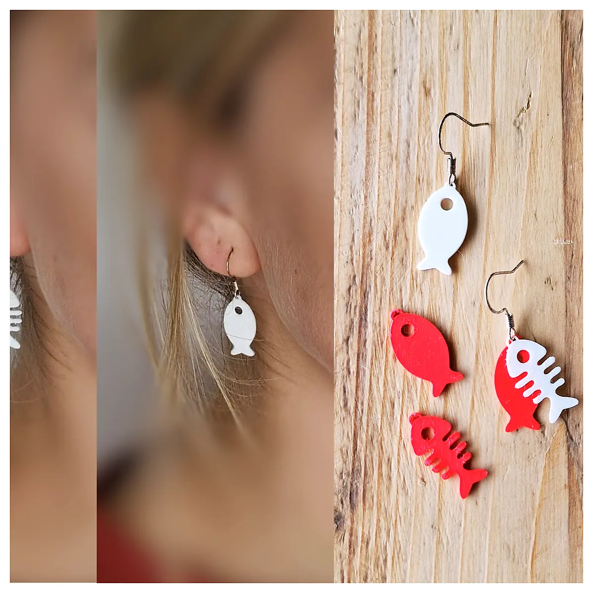 Fish Earrings Fish Shaped Jewelry Marine Decor Coral Scales Fish Theme Creative Gift Aquatic Accessories