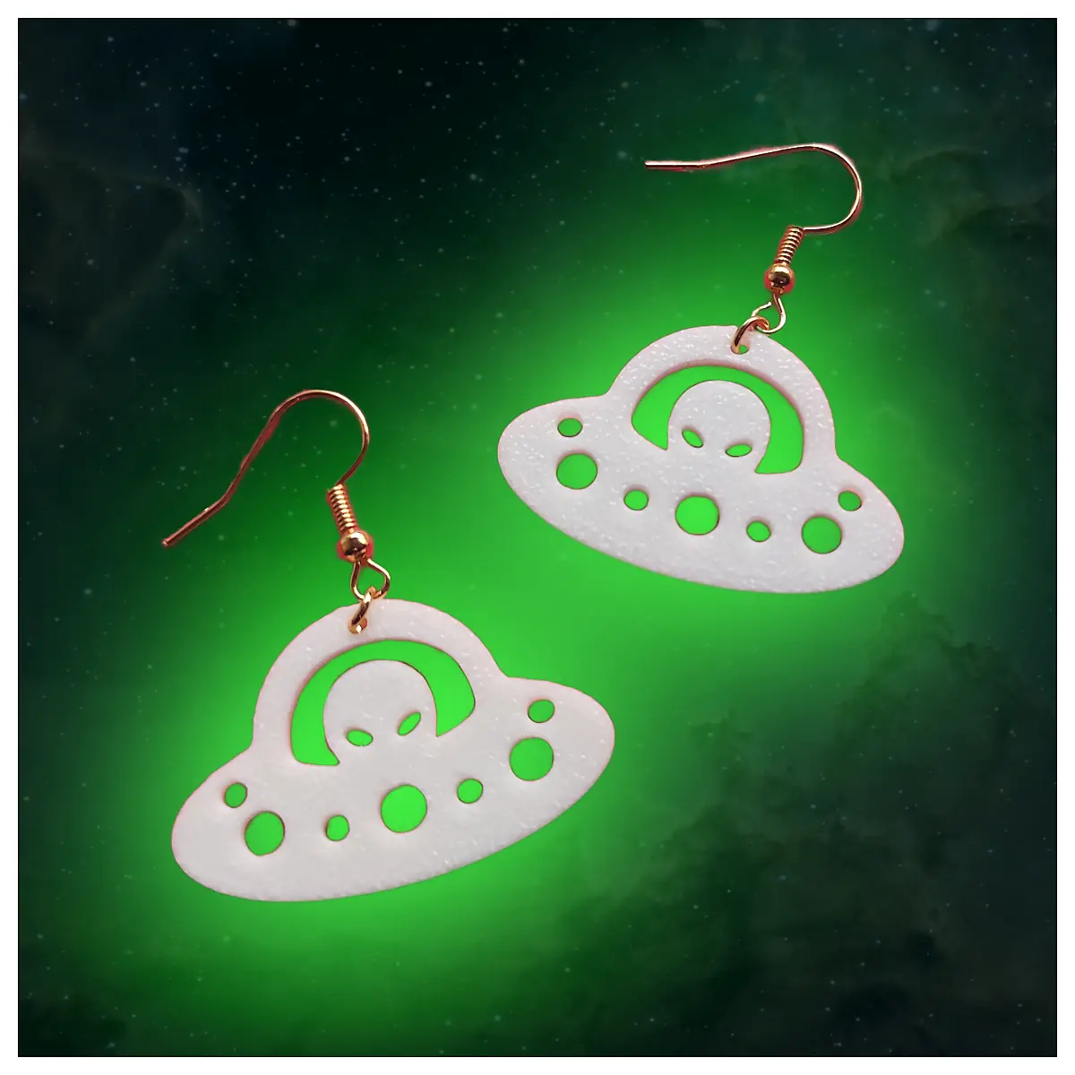 Alien Earrings UFO Design Starfall Fantasy Jewelry Trendy Accessories Cosmic Theme
