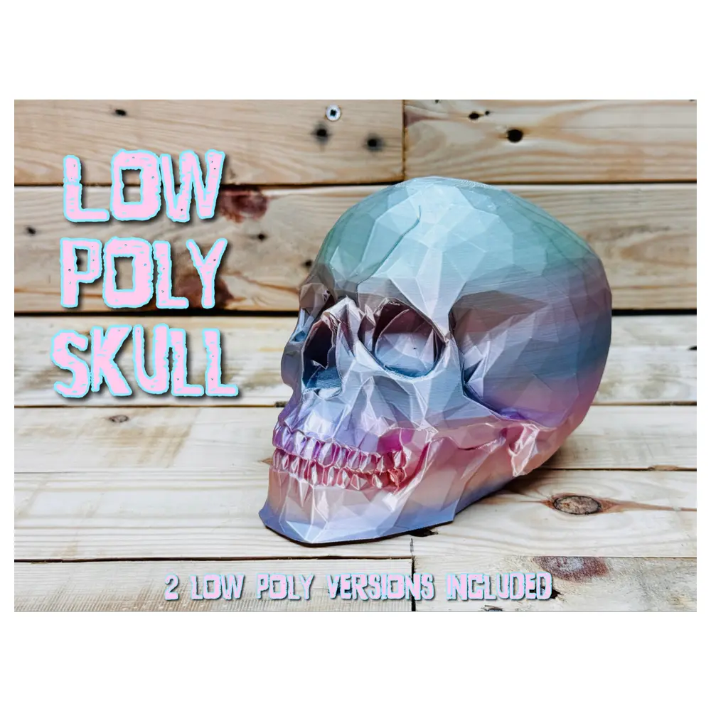 Low Poly Skull Model 3D Print Art Decor Skull Parts Repair Creative Design
