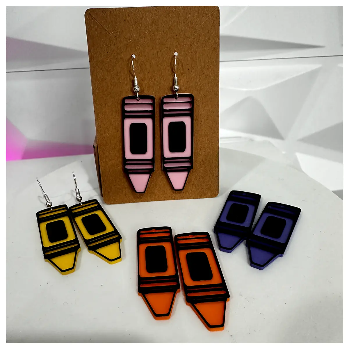 Crayon Earrings ful Art Supplies Kids Crafting Accessories Drawing Earrings Creative Jewelry