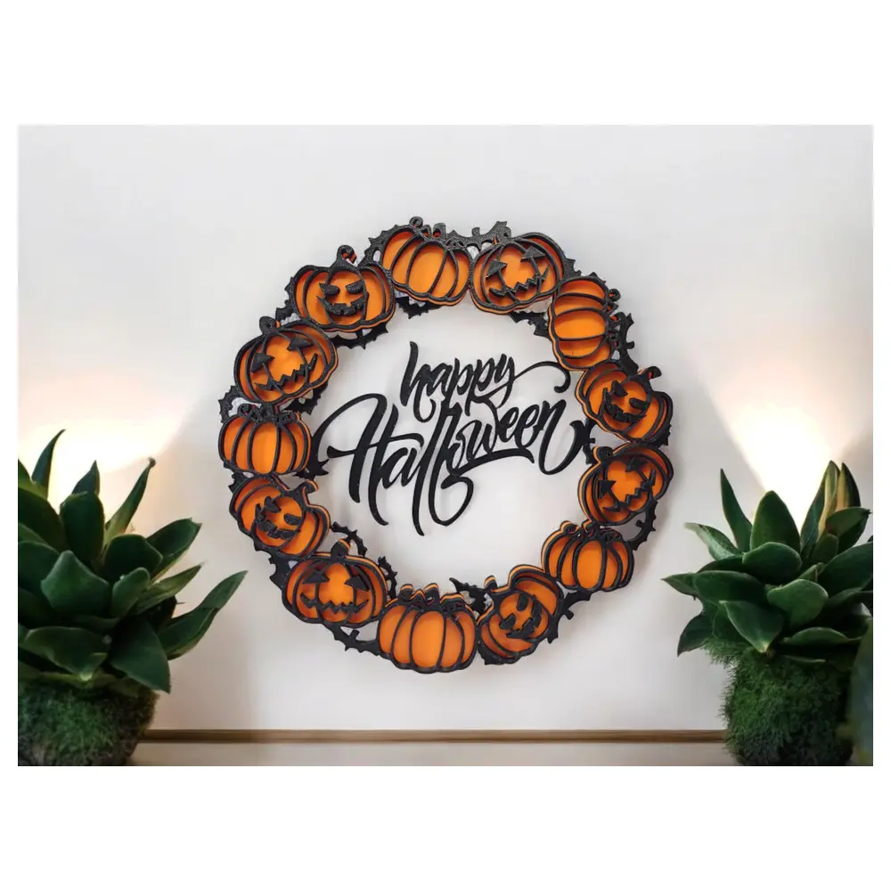 Halloween Wreath Wall Window Hanging Festive Decor Spooky Halloween Gift Decoration Ring