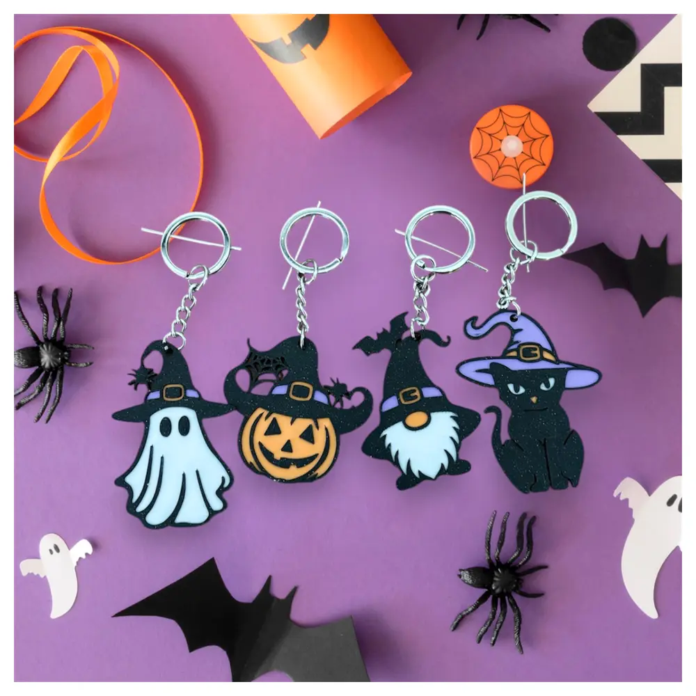 Halloween Keychains 4 Types Halloween Decorations Festive Gifts Horror Theme Keyring Accessories