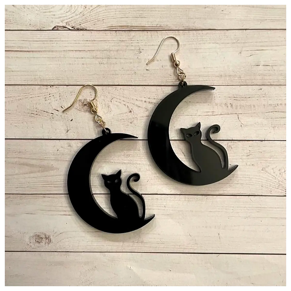 Cat Moon Earrings Jewelry Women Cute Elegant Gift Purchase