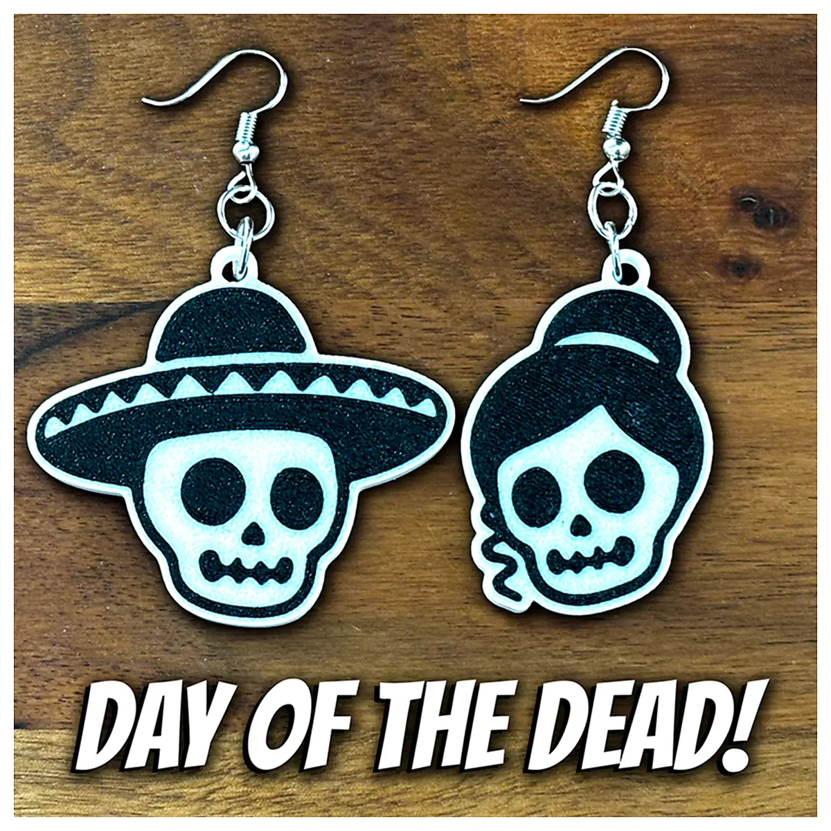 Day of the Dead Halloween Earrings Multicolor Skull Jewelry Festive Decor Skeleton Accessories for Halloween