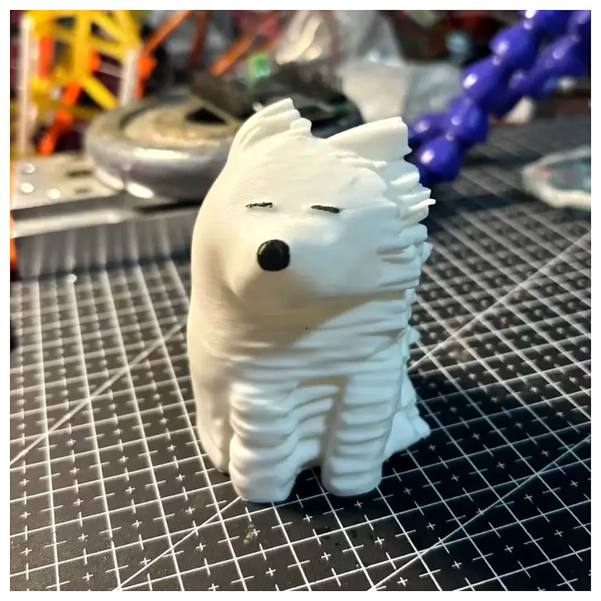 Windblown Pup Samoyed Scribbly Dog Toy Dog Puzzle Toys Interactive Fun Pet Chew Toy
