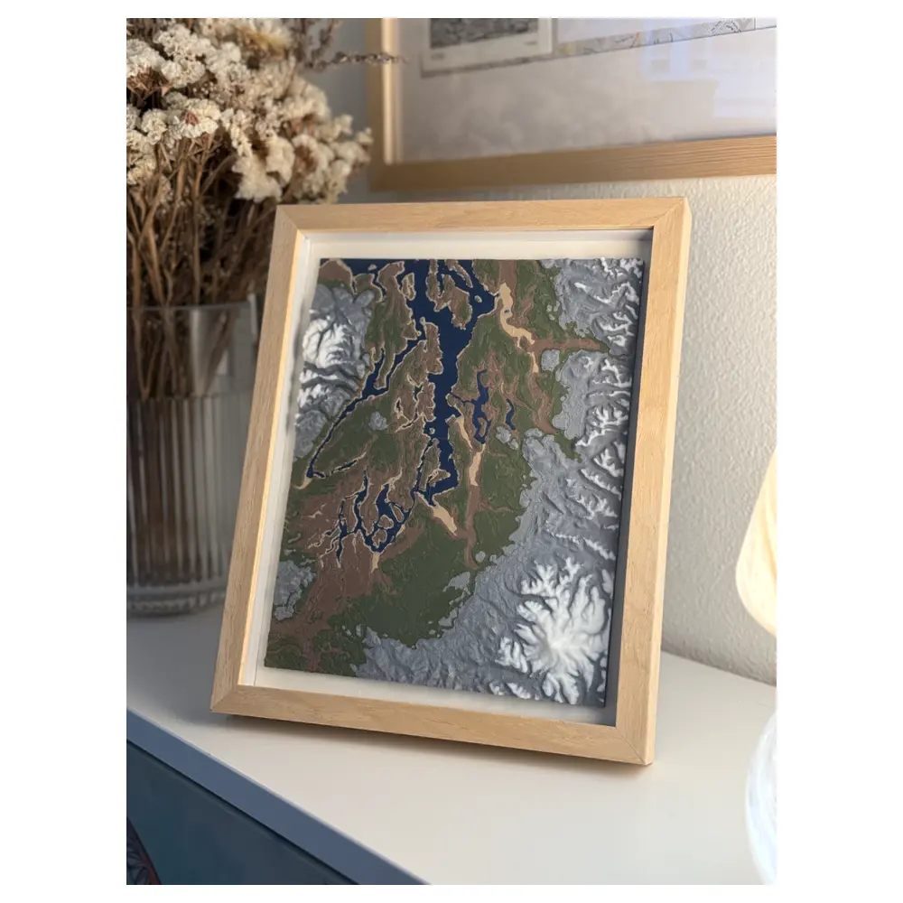 Seattle Tacoma Topographic Map City Planning Hiking Navigation Terrain Maps Satellite Imagery