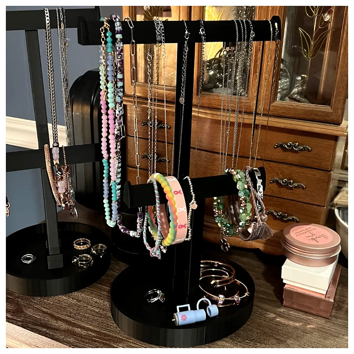 Jewelry Stand Display Case Organizer Necklace Bracelet Ring Holder Storage Accessories Creative Home Decor