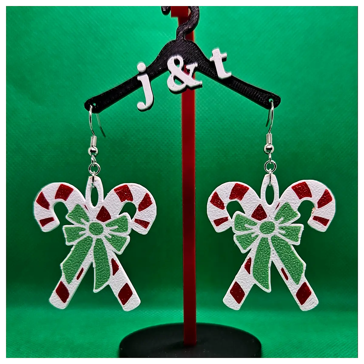 Candy Cane Earrings Christmas Festive Holiday Decor Gift Accessories Red White Christmas Ornament Jewelry