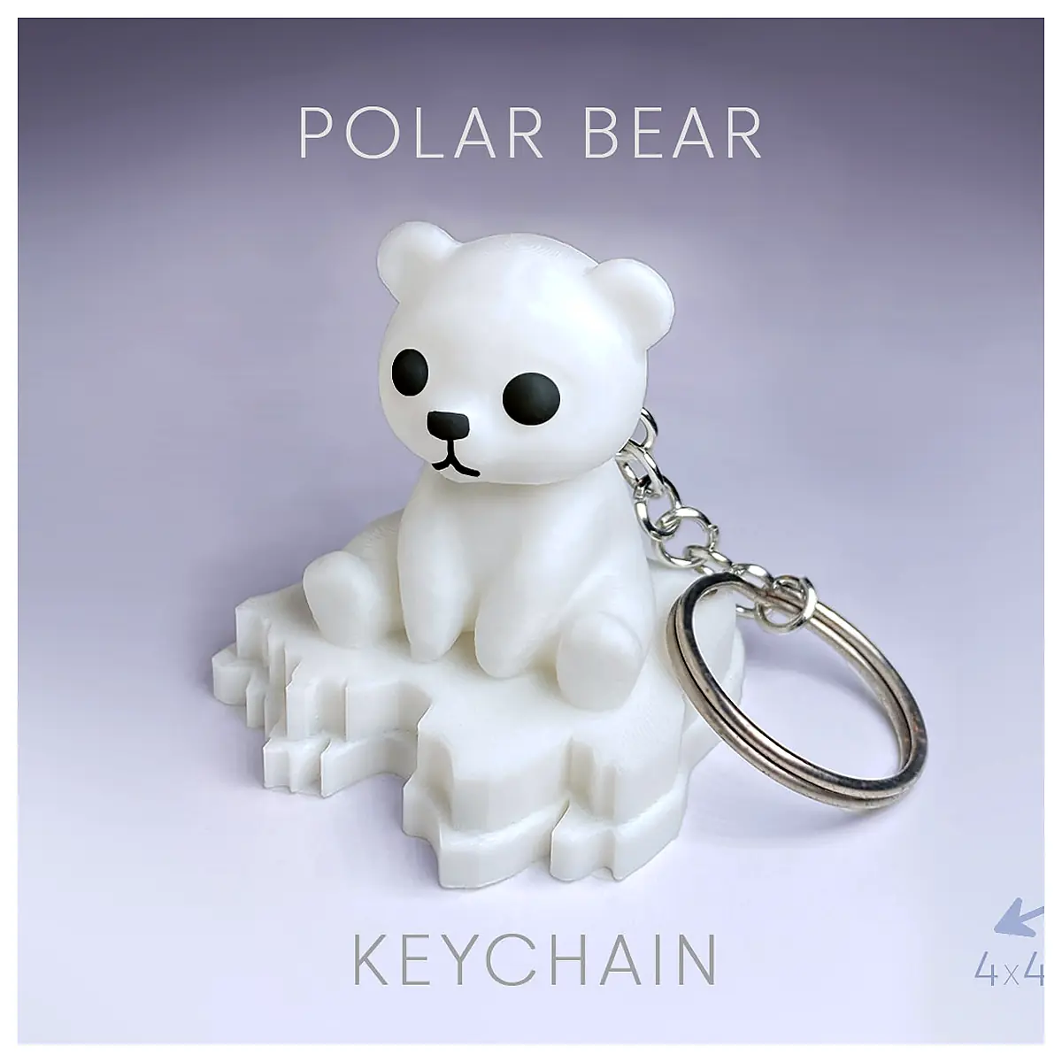 Polar Bear Keychain Cute Animal Figurine Replacement Parts Repair Universal Accessory